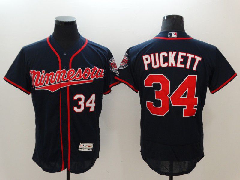 Men Minnesota Twins #34 Puckett Blue Elite MLB Jerseys